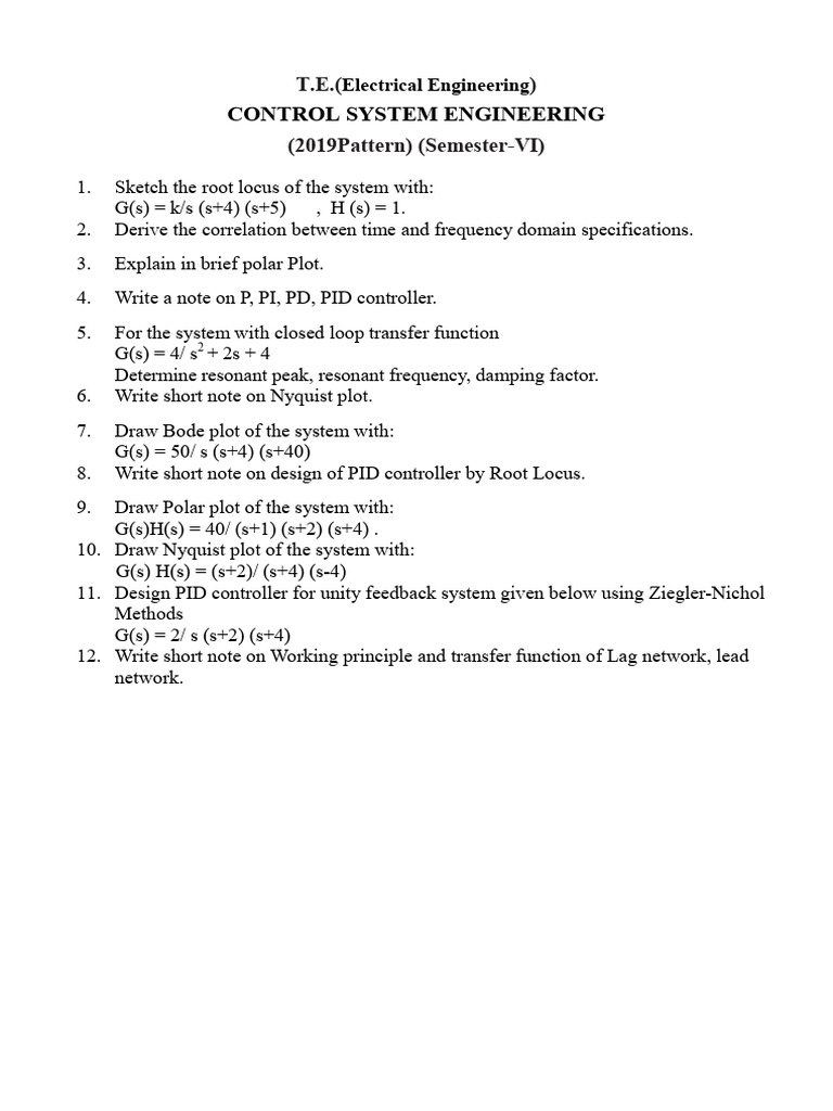 Te Electrical Control System Engineering | PDF