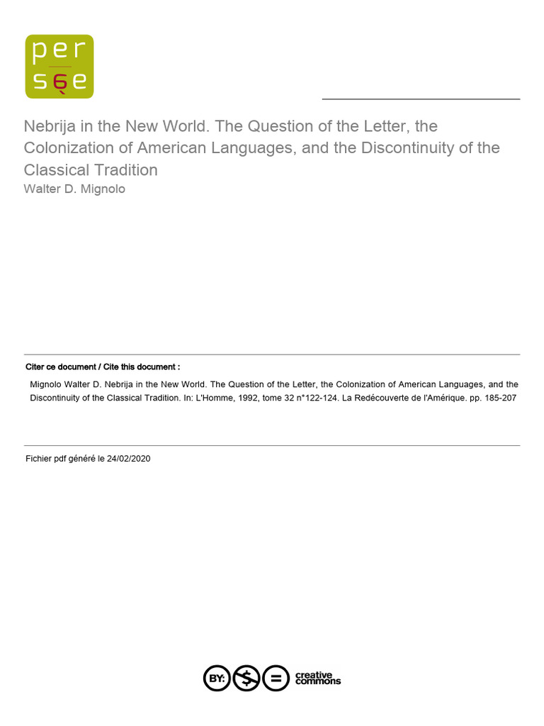 Nebrija in The New World | PDF | Discourse | Grammar