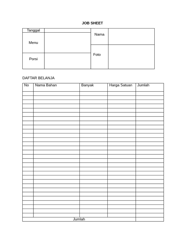 Job Sheet | PDF