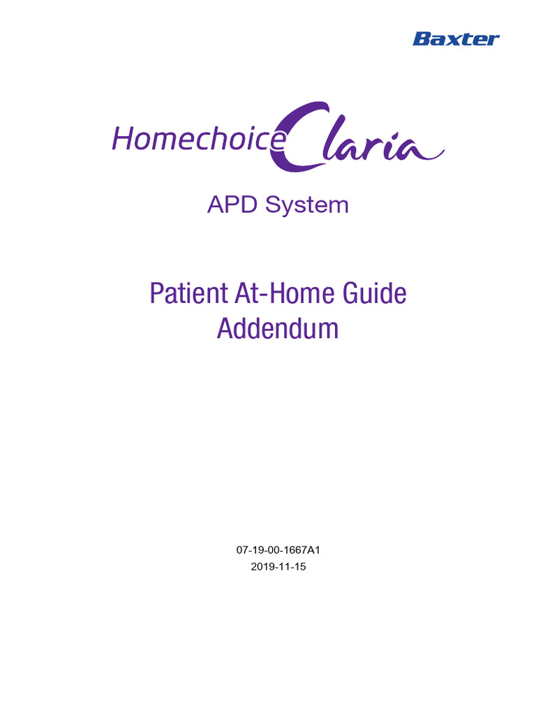 Baxter PD Homechoice Claria Brochure英文版说明书 | PDF | Peritoneum ...