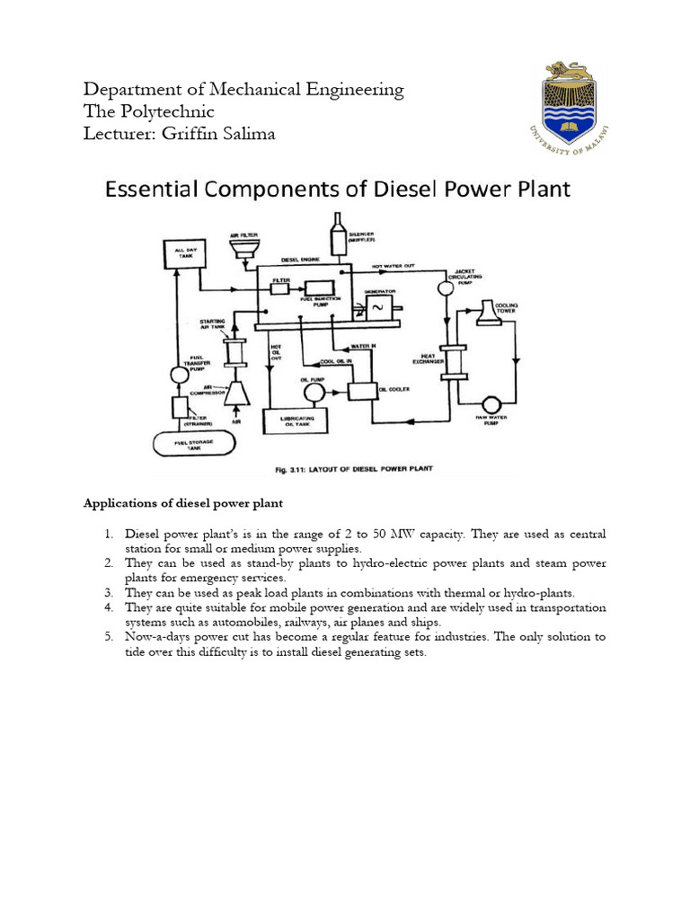Diesel Plant Cooling System | PDF | Internal Combustion Engine | Diesel ...