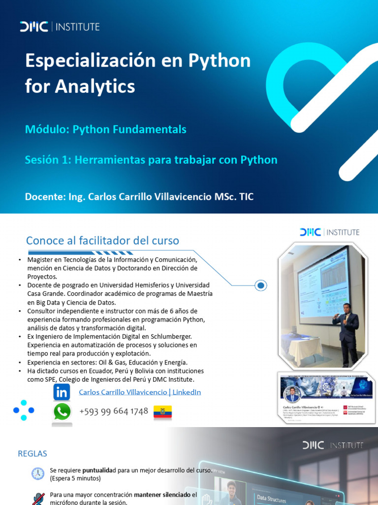 DMC - Python For Analytics Sesión 1 | PDF | Python (lenguaje de ...