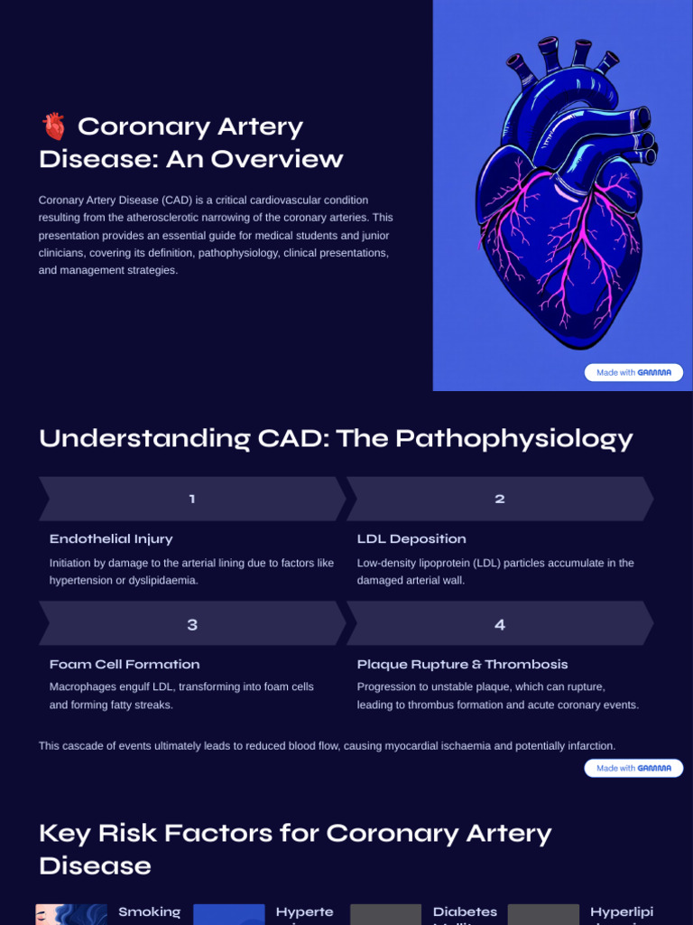 Coronary Artery Disease An Overview | PDF | Coronary Artery Disease ...