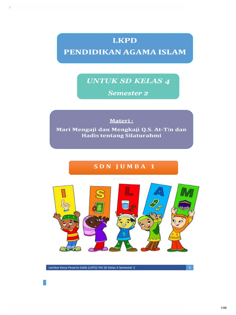 Lkpd Pai Kelas 4 Semester 1 Kumer | PDF