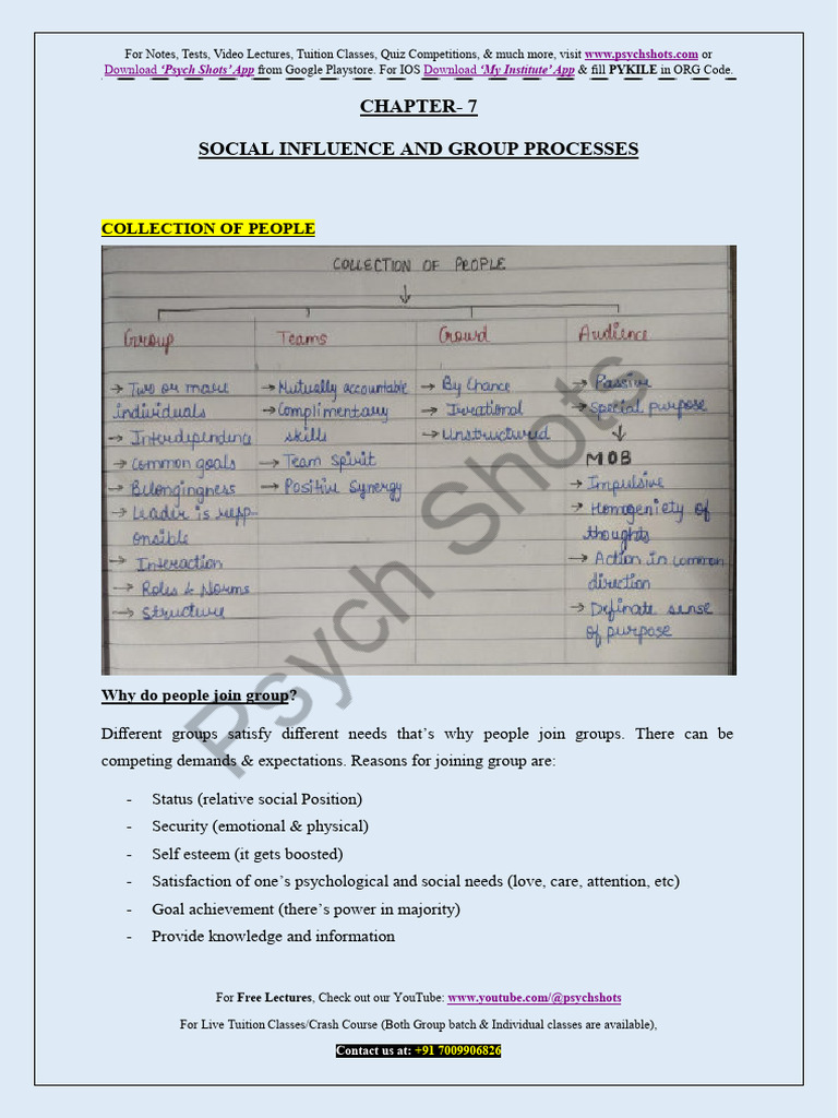 Chapter 7, Social Influence and Group Processes | PDF | Group ...