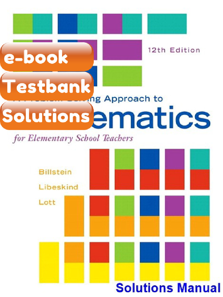 Problem Solving Approach to Mathematics for Elementary School Teachers ...