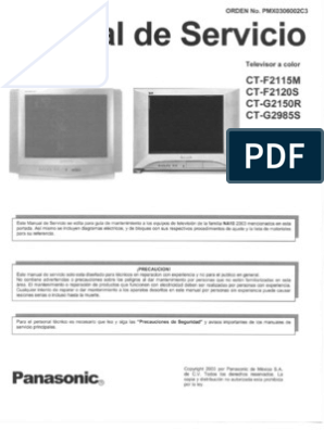Panasonic CT g2150r CT g2985s CT f2120s CT f2115m | PDF | Circuito  integrado | Resistor