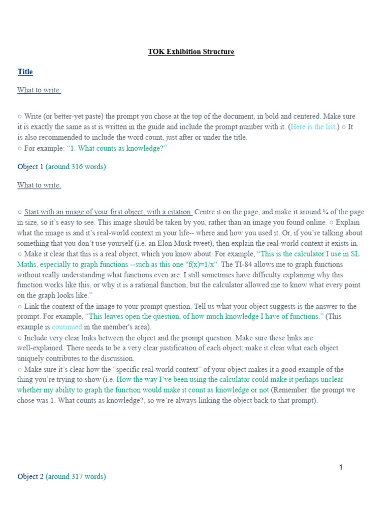 TOK Exhibition Structure | PDF | Knowledge | Image