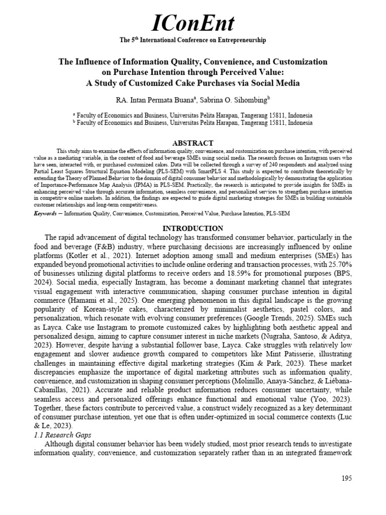 The Influence of Information Quality, Convenience, and Customization On ...