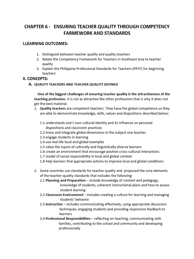Module 6 - Teacher Quality | PDF | Teachers | Learning