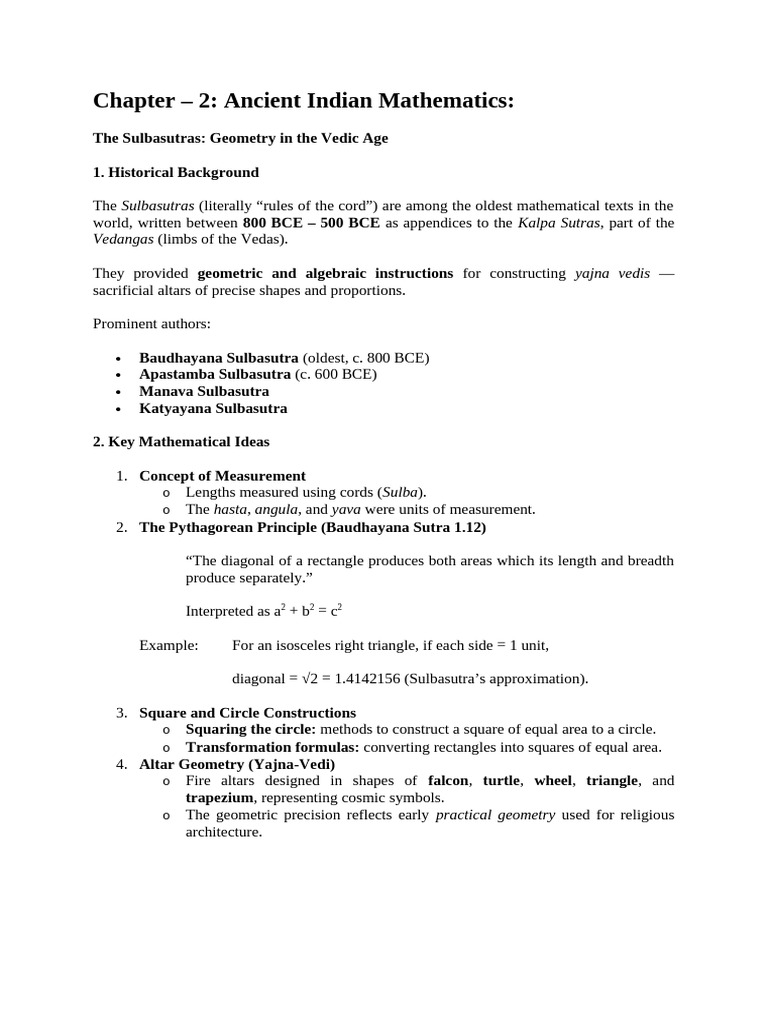 Chapter 2 Indian Knowledge System | PDF | Mathematics | Elementary Geometry