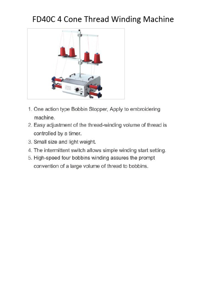 Fd40c 4 Cone Thread Winding Machine Fdm | PDF
