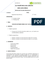 INFORME CIRCUITOS II Carga y Descarga de Un Condensador