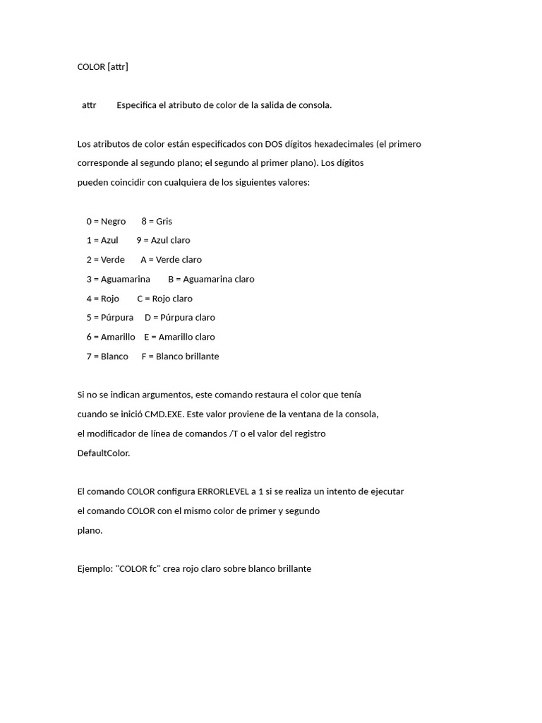 Colores de CMD | PDF