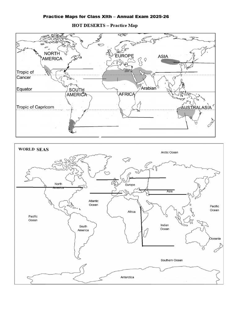 Practice Maps For Class XIth | PDF