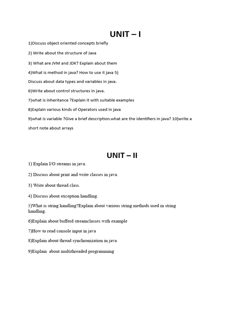 Java Imp Qns | PDF