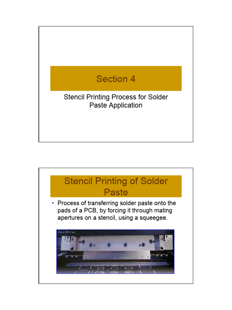 Lecture+4 - Stencil Print Process For Solder Paste Application | PDF ...