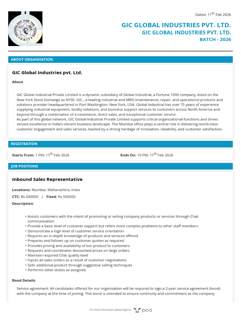 GIC Global Industries Pvt. Ltd. | PDF | Sales | Business