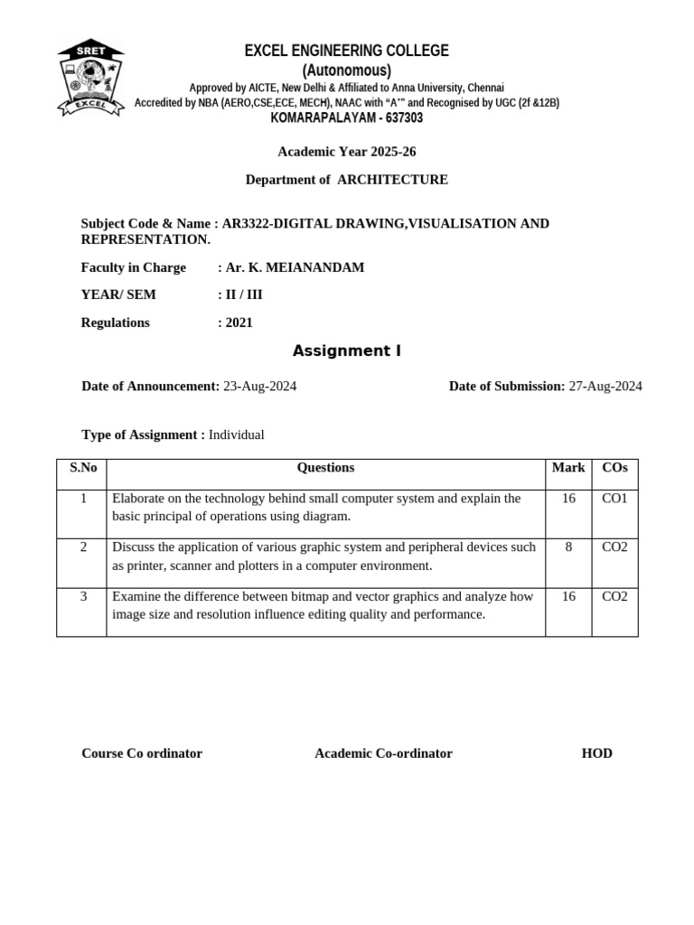 Cadd Assigment Question | PDF