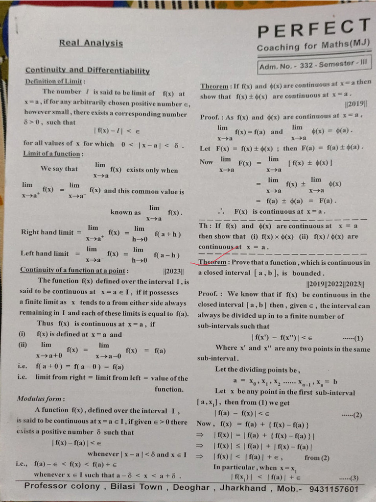 Sem 3 Maths Important Questions For All | PDF