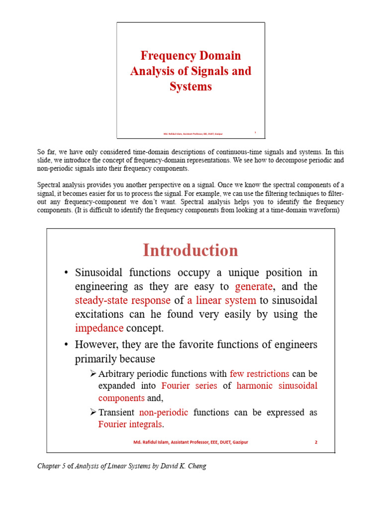 Frequency Domain Analysis of Signals and Systems | PDF | Sine Wave ...