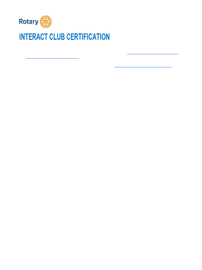 648 Interact Club Certification Form en | PDF