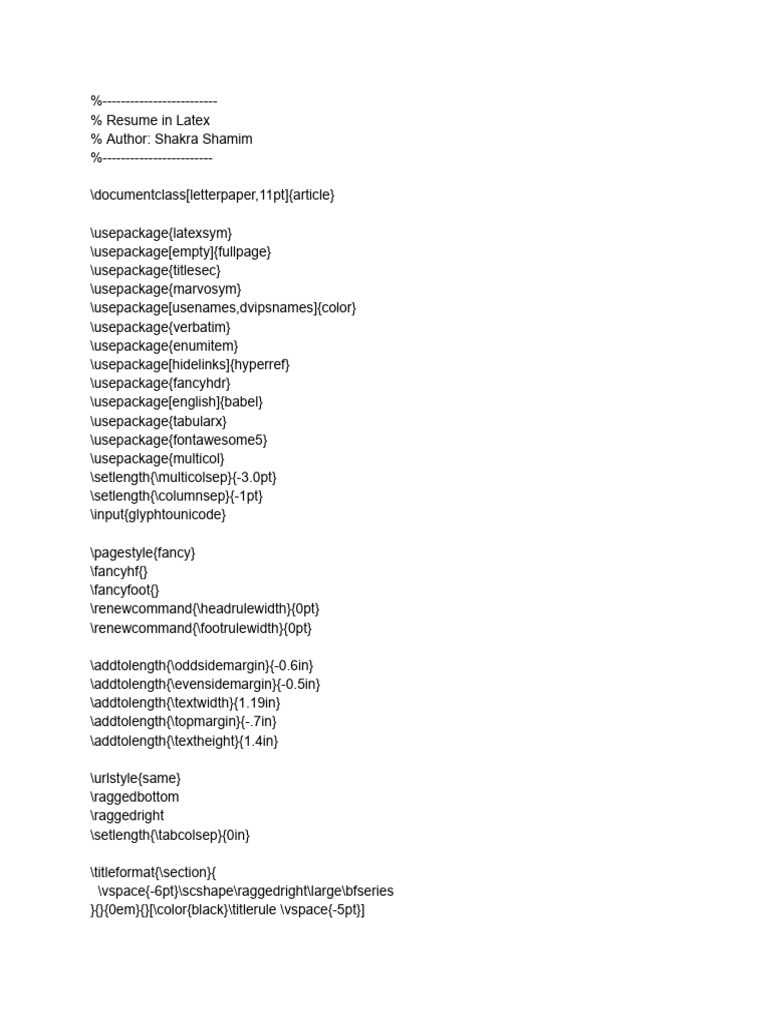 Complete Latex Code of Resume | PDF | Data Analysis | Analytics