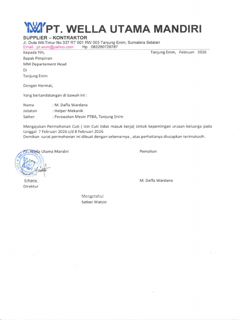 Cuti M.daffa | PDF