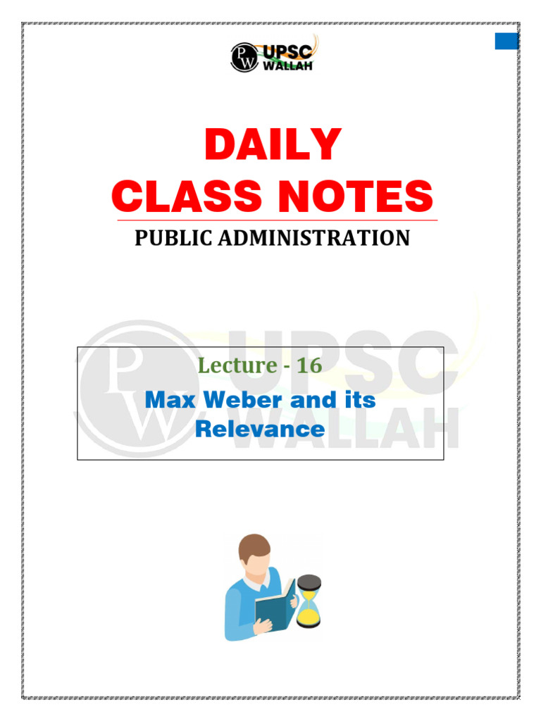 Public Administration 16 Daily Class Notes (UPSC Optional Public ...