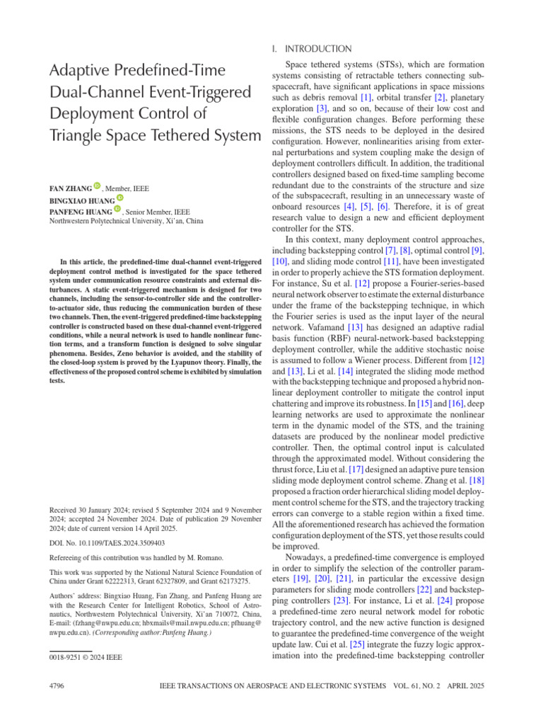 Adaptive Predefined-Time Dual-Channel Event-Triggered Deployment ...