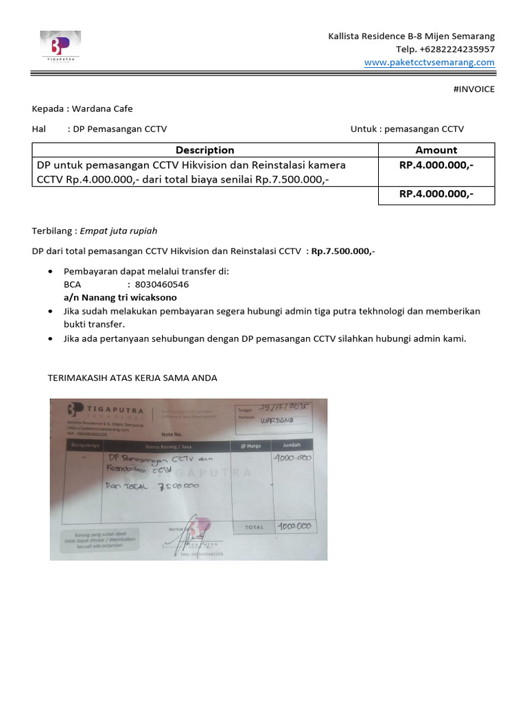 Invoice DP Wardana. | PDF