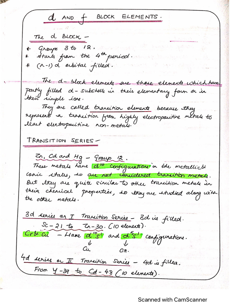 D and F Block Notes | PDF