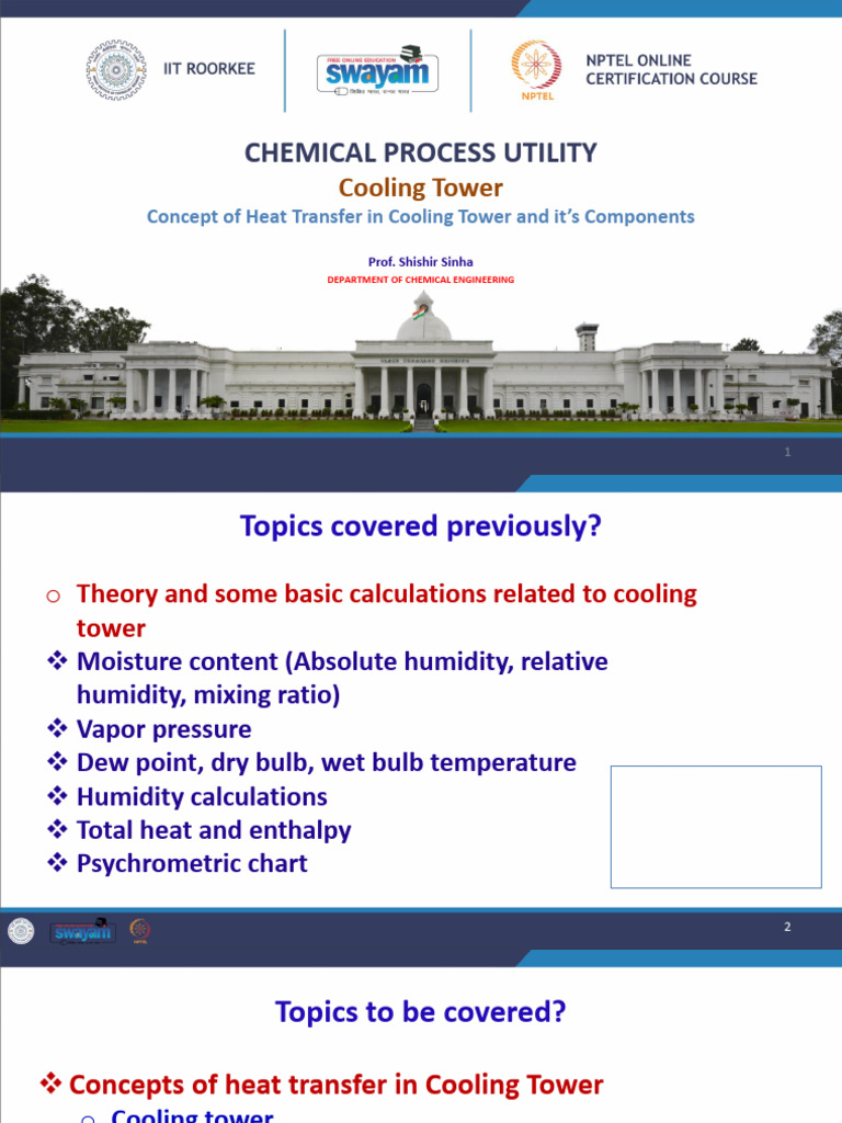 W9L4 Concept of Heat Transfer in Cooling Towers | PDF | Heat Transfer ...