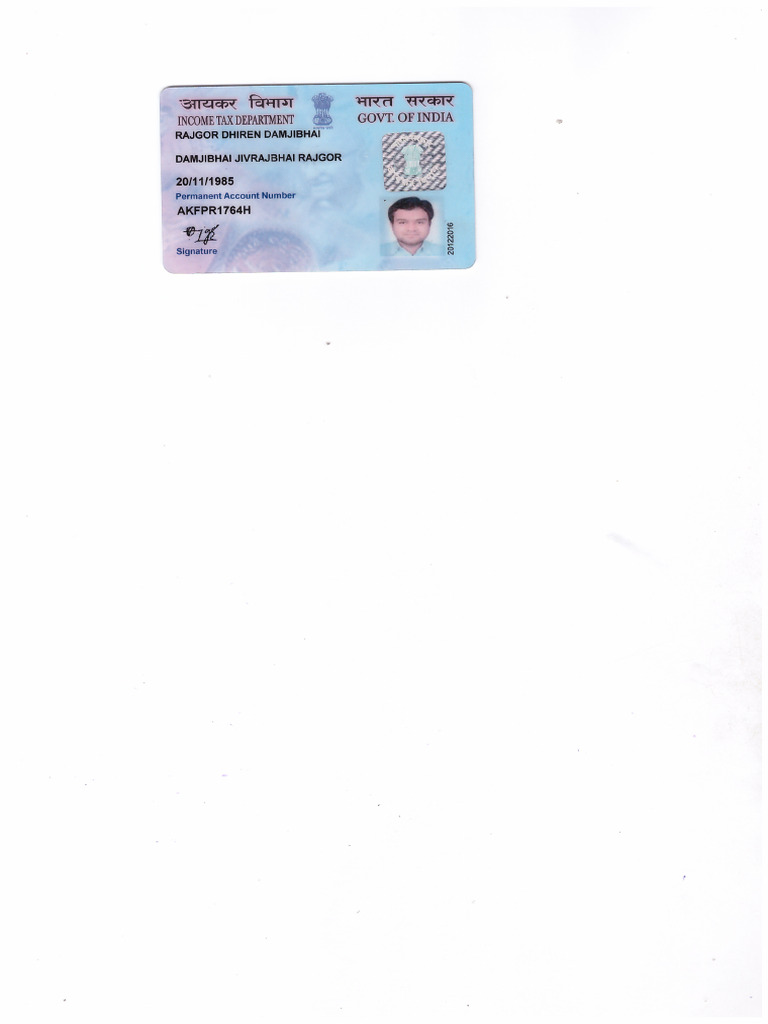 Pan Card - Dhiren Rajgor | PDF