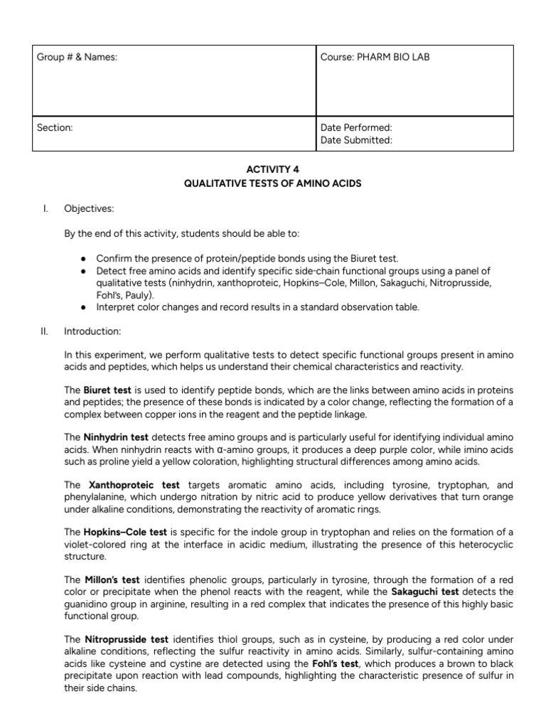 (PF) Pharm Bio Lab - Activity 4 | PDF | Amine | Sodium Hydroxide