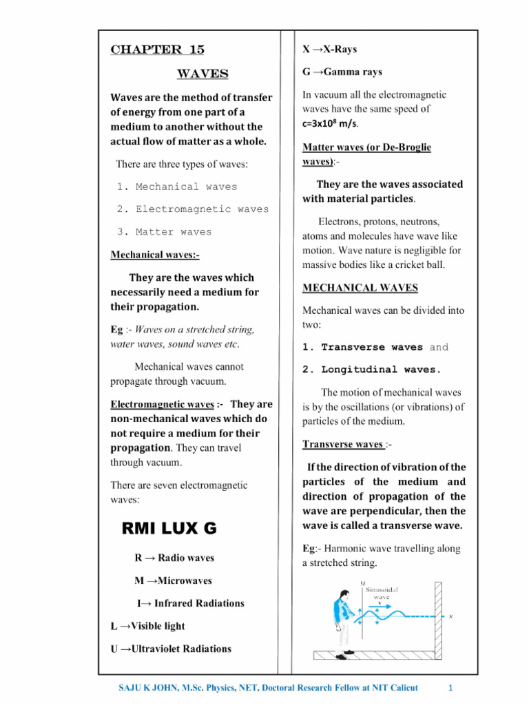 Chapter 15 Waves | PDF