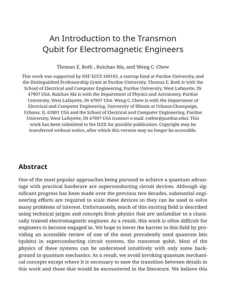 (2106.11352) An Introduction To The Transmon Qubit For Electromagnetic ...