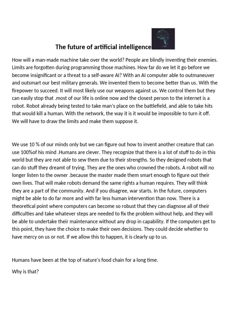 The Future of Artificial Intelligence | PDF | Artificial Intelligence ...
