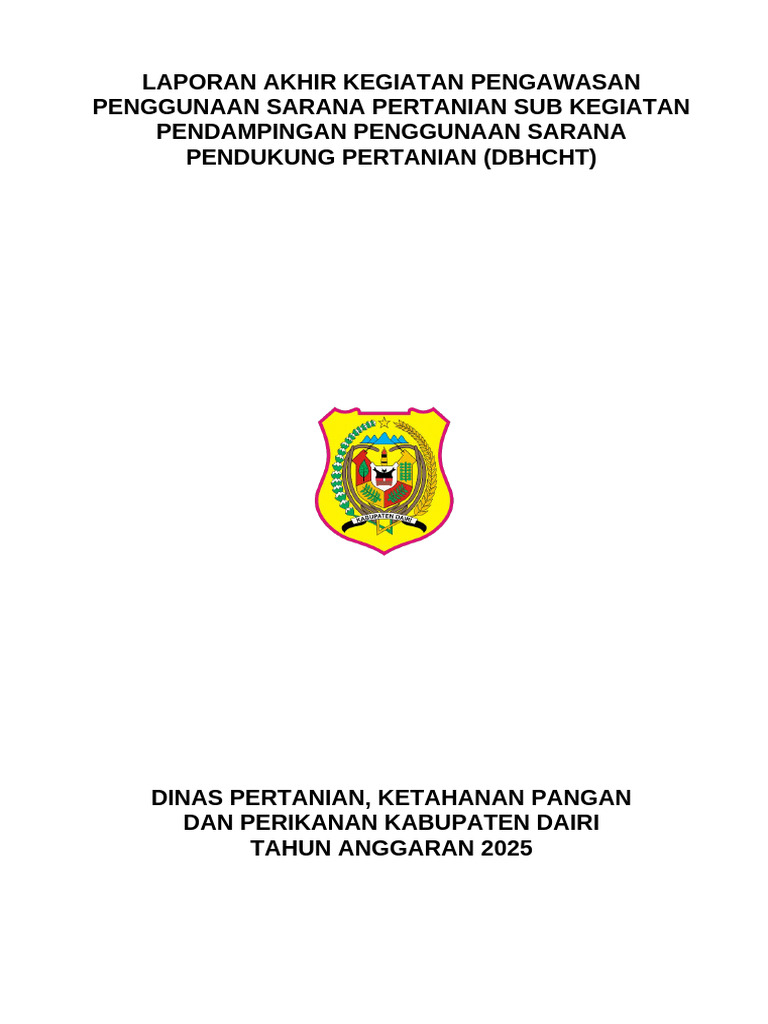 Contoh File Laporan DBHCHT TA. 2026 - Dairi | PDF