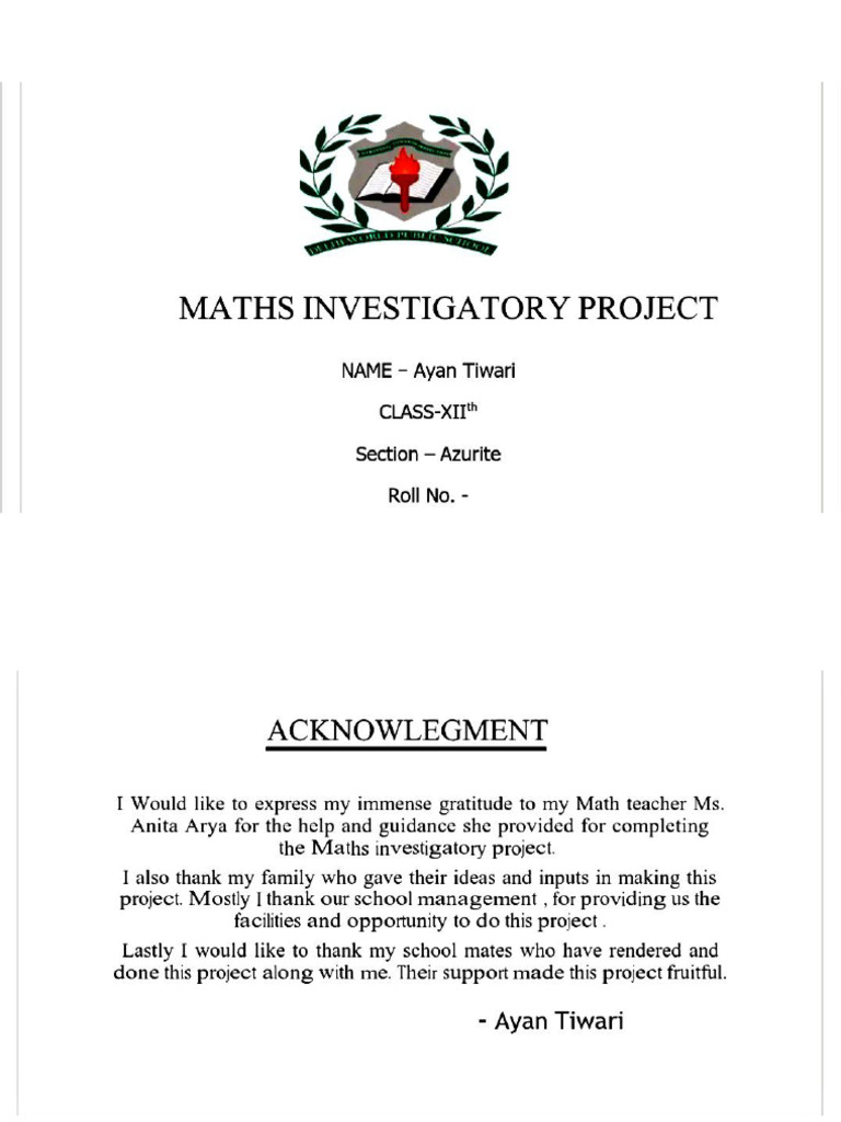 Maths Project Class 12 | PDF