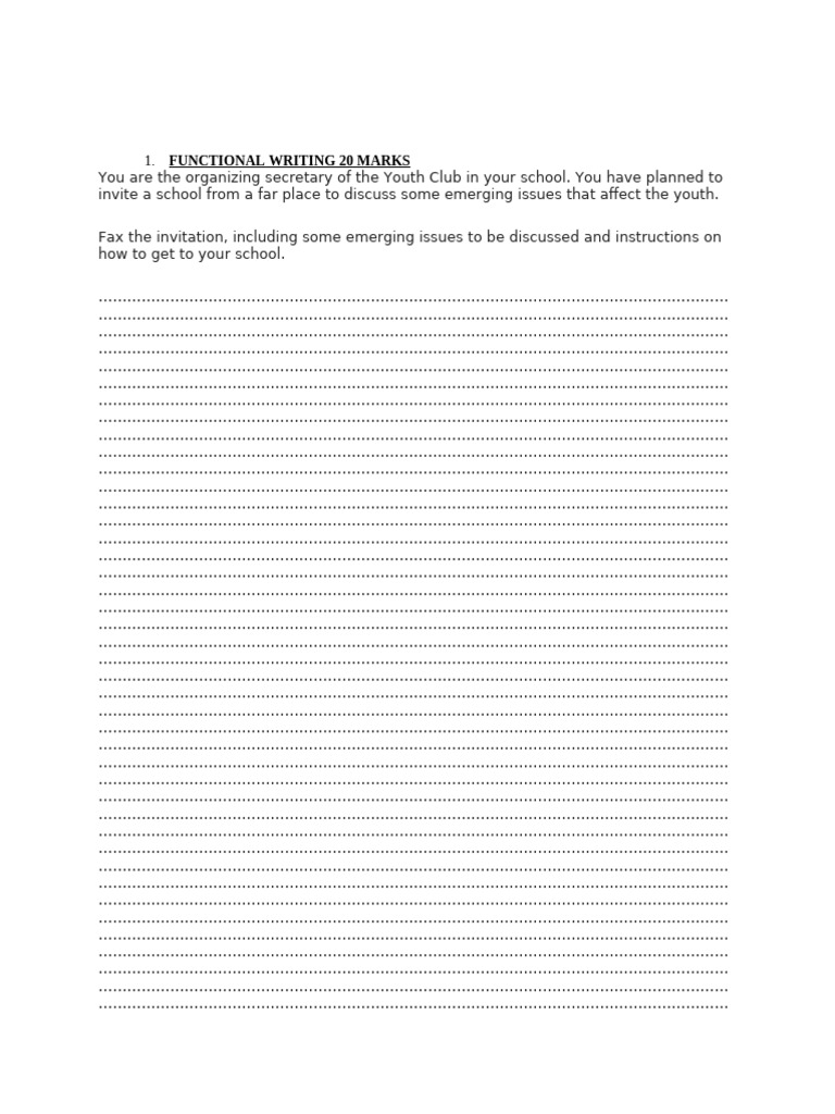 Functional Writing 20 Marks | PDF