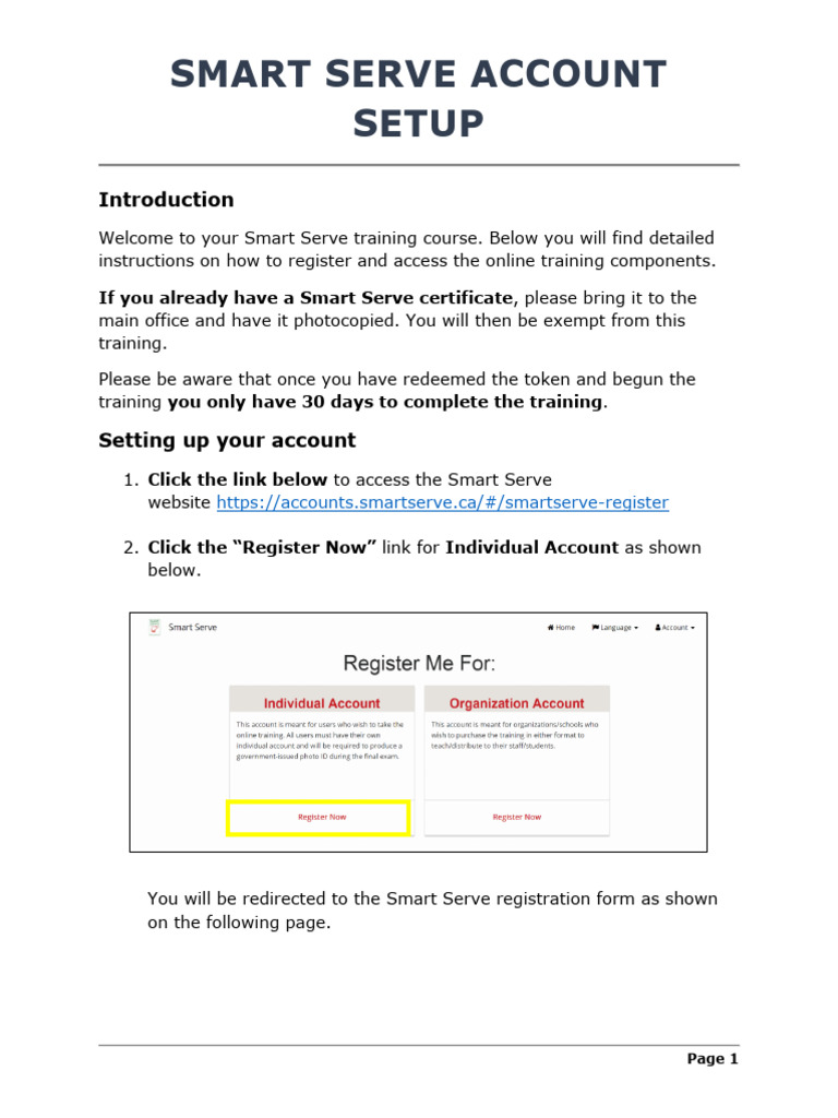 SmartServ Account Setup 2 | PDF
