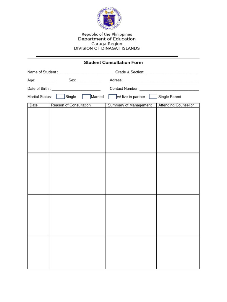 Student Consultation Form | PDF