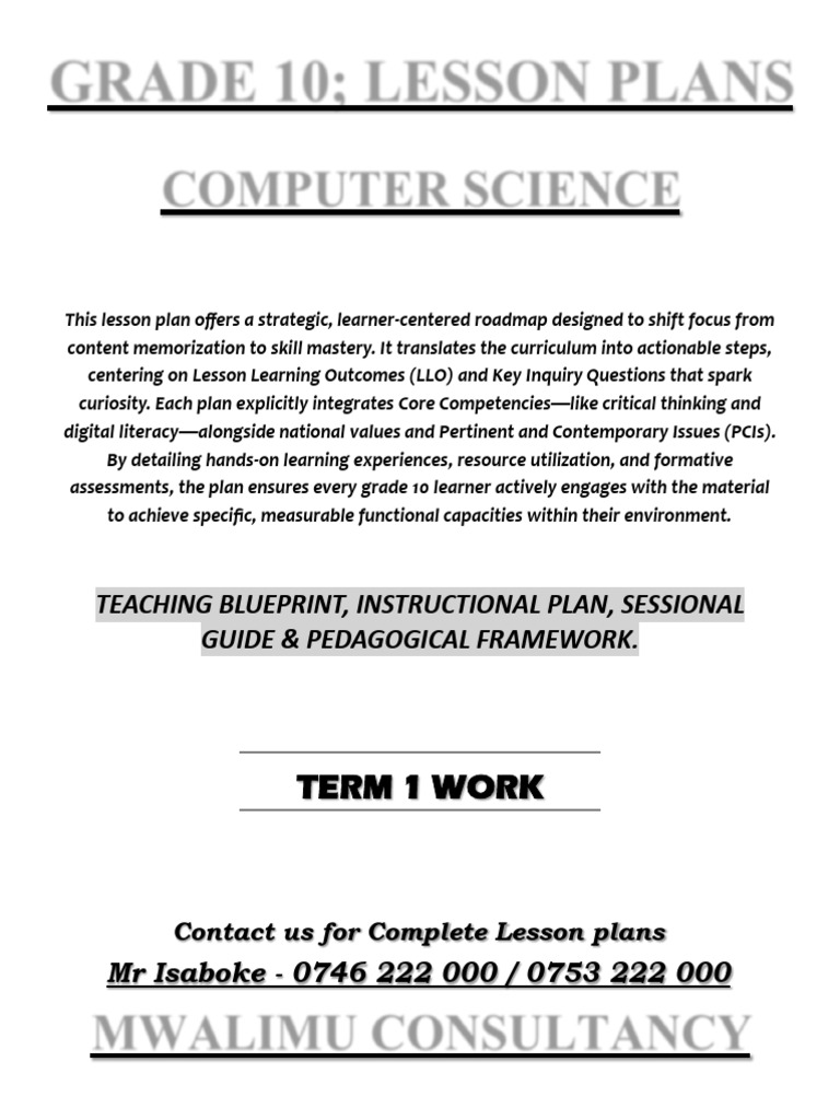 g10 t1 Computer Sci Lesson Plans SP | PDF | Random Access Memory ...