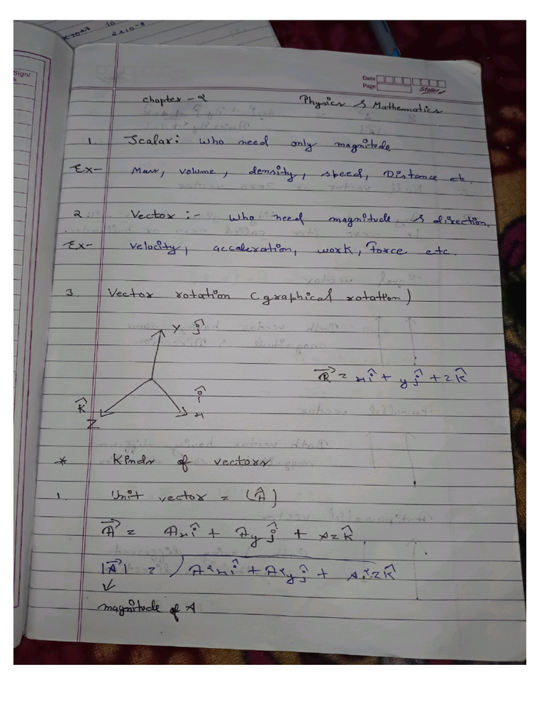 Physics and Mathematics Class 11 Notes Jee Mains | PDF