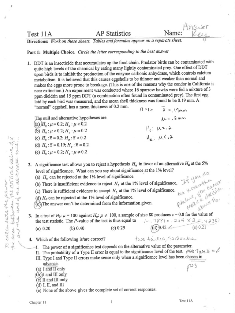 Multiple Choice Practice Answer Key | PDF