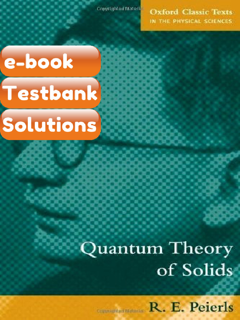 Testbank - Quantum Theory of Solids | PDF | Subscription Business Model ...