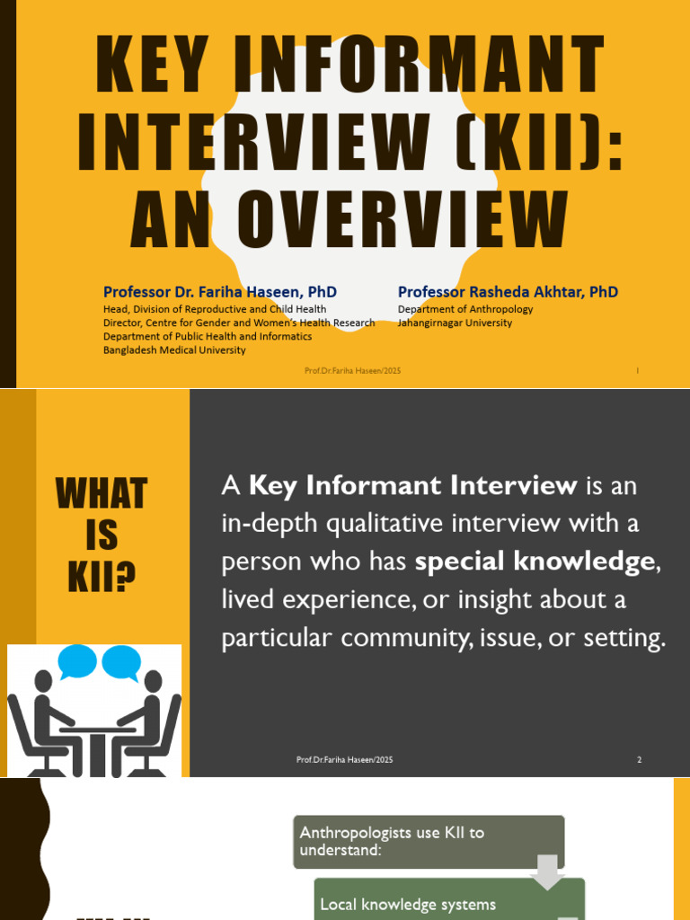 8.session.5 KII RM Qualitative Component | PDF | Knowledge | Anthropology