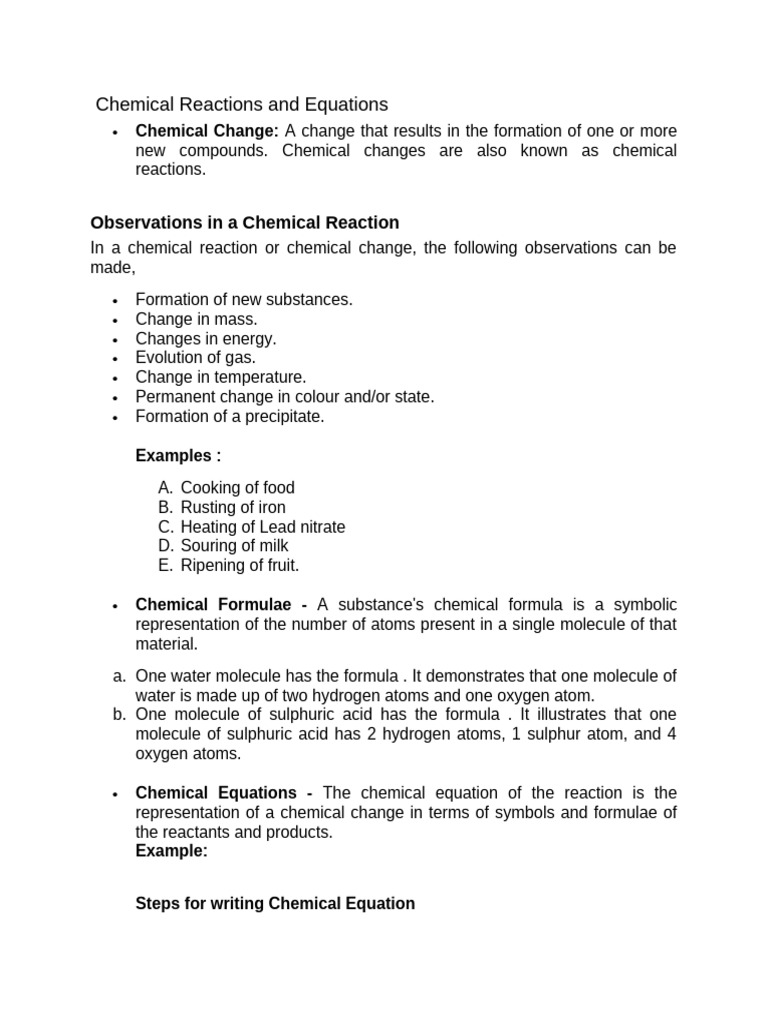 Chemical Reactions and Equations | PDF | Redox | Chemical Reactions
