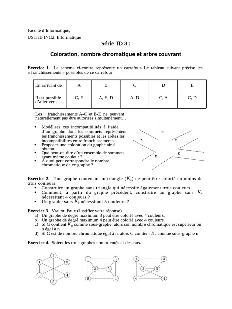 Série TD 3 - FRA | PDF | Théorie des graphes | Mathématiques appliqués